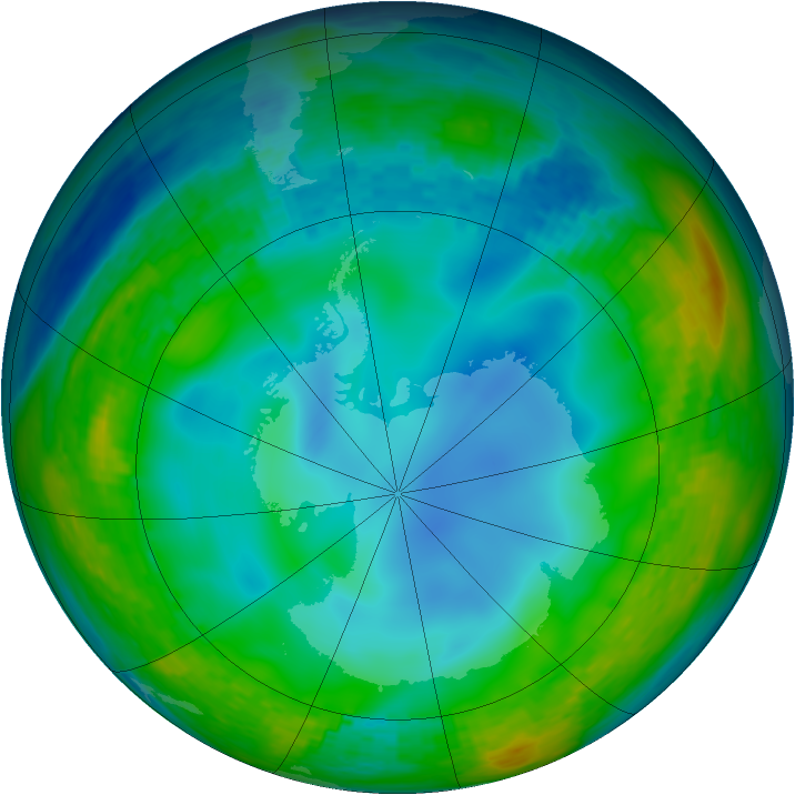 Antarctic ozone map for 20 June 1994